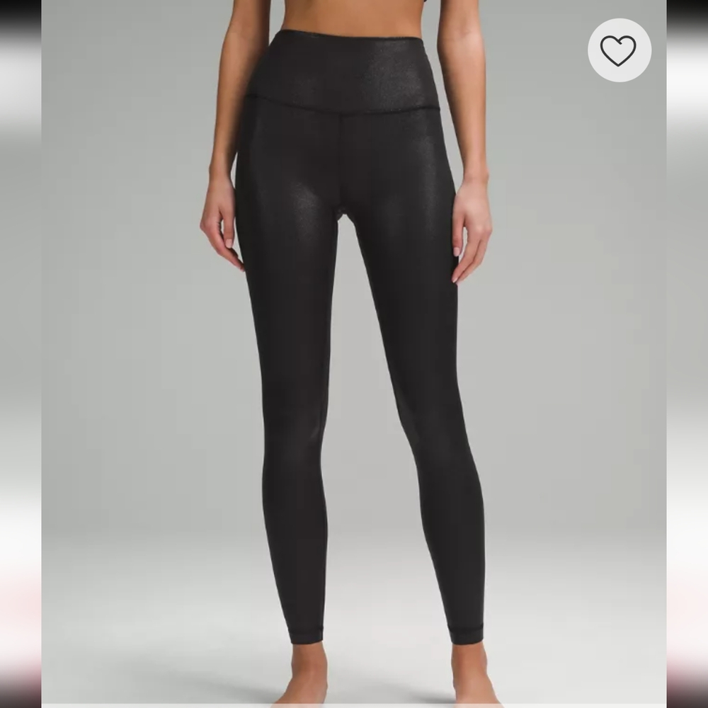 lululemon Align™ High-Rise Pant Shine Black Leggings with Logo Sz 6